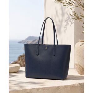 Kate Spade Navy large Molly Leather Tote Bag | Minimalist Coastal Quiet Luxury W
